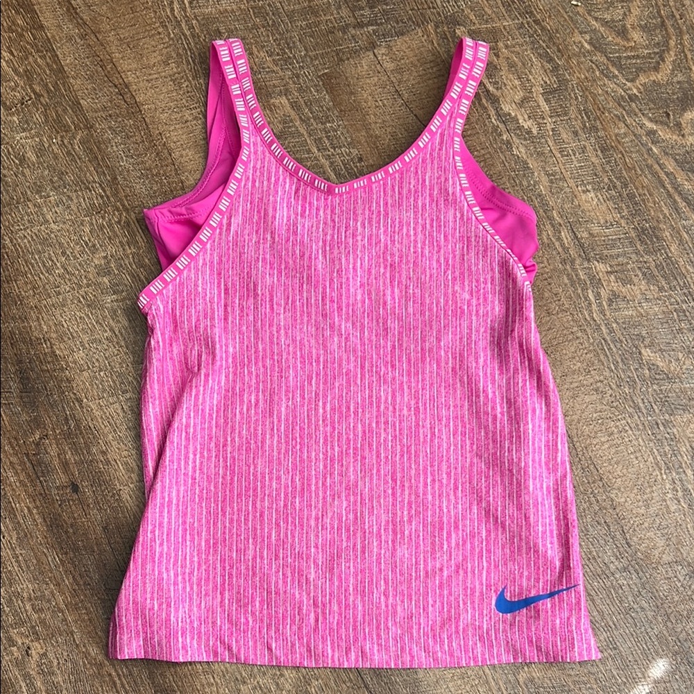 Nike Pink Striped Tank Top